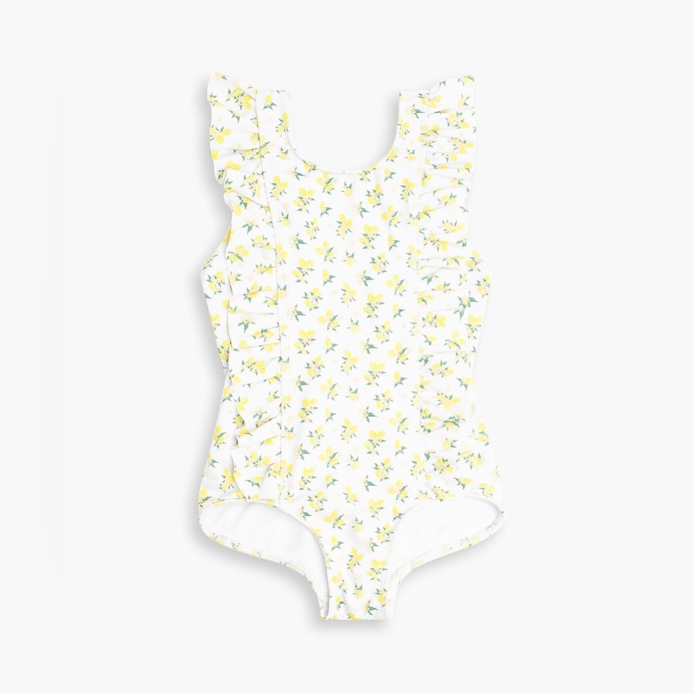 Minnow// Lemon Drop Ruffle One-Piece Swimsuit